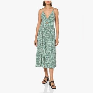 Angie Teal Patterned Midi Dress